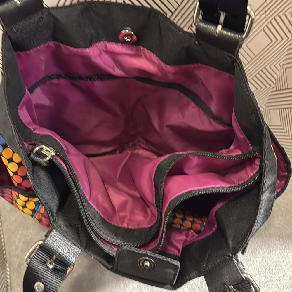 Franco Sarto Tote bag Colorful Striped with small mini bag snaps in or comes out